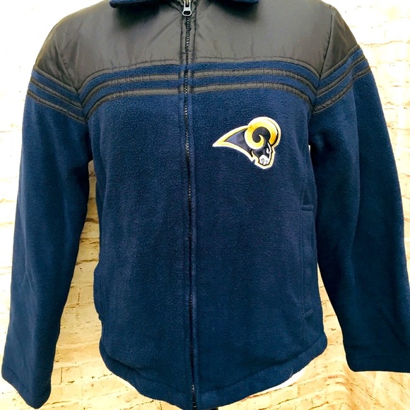 NFL for her Rams Jacket small fleece quilted blue Bundle Savings - Picture 2 of 8